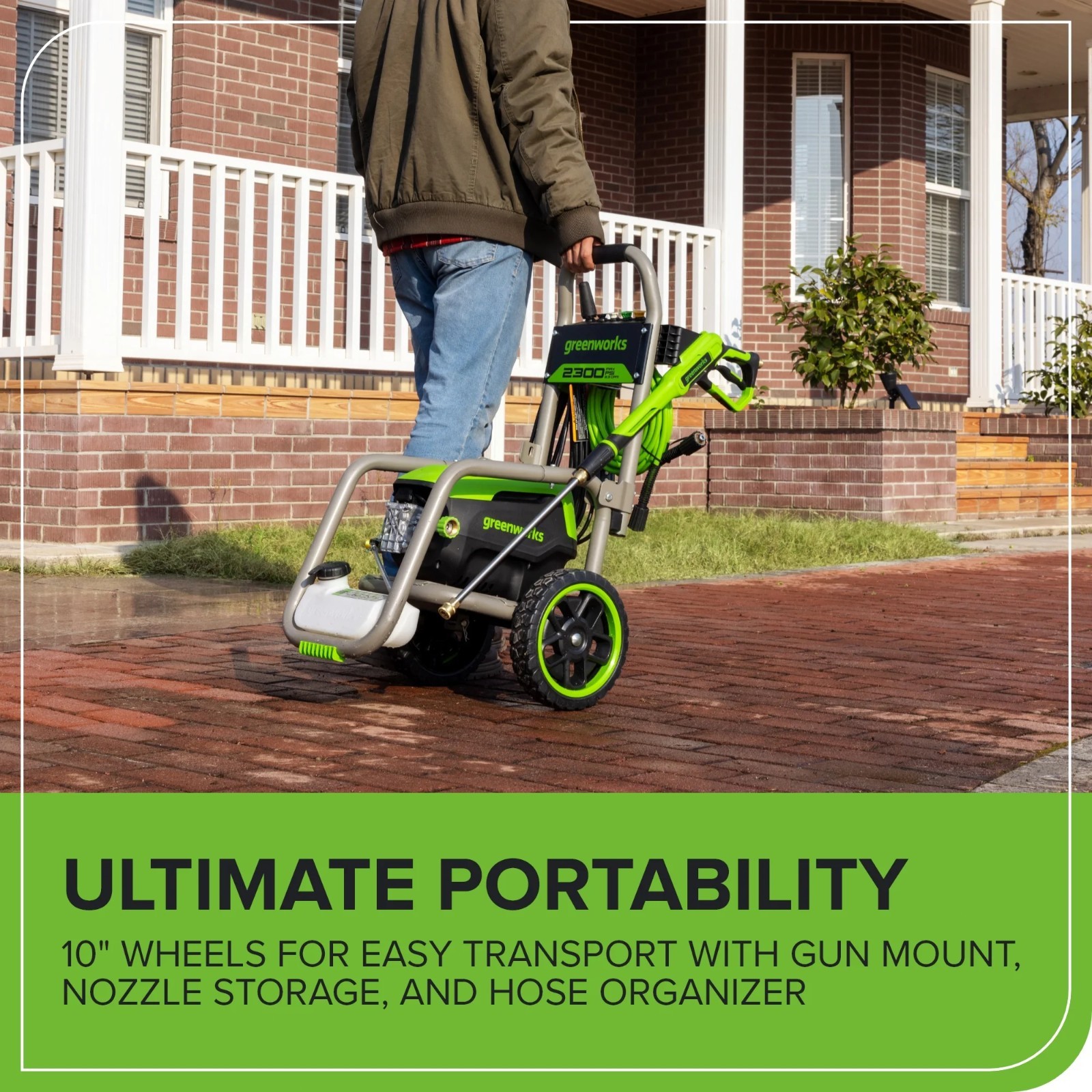 Greenworks 2300 PSI Electric Pressure Washer(Gen2) 35Ft Cord 25Ft Hose 5 Nozzles
