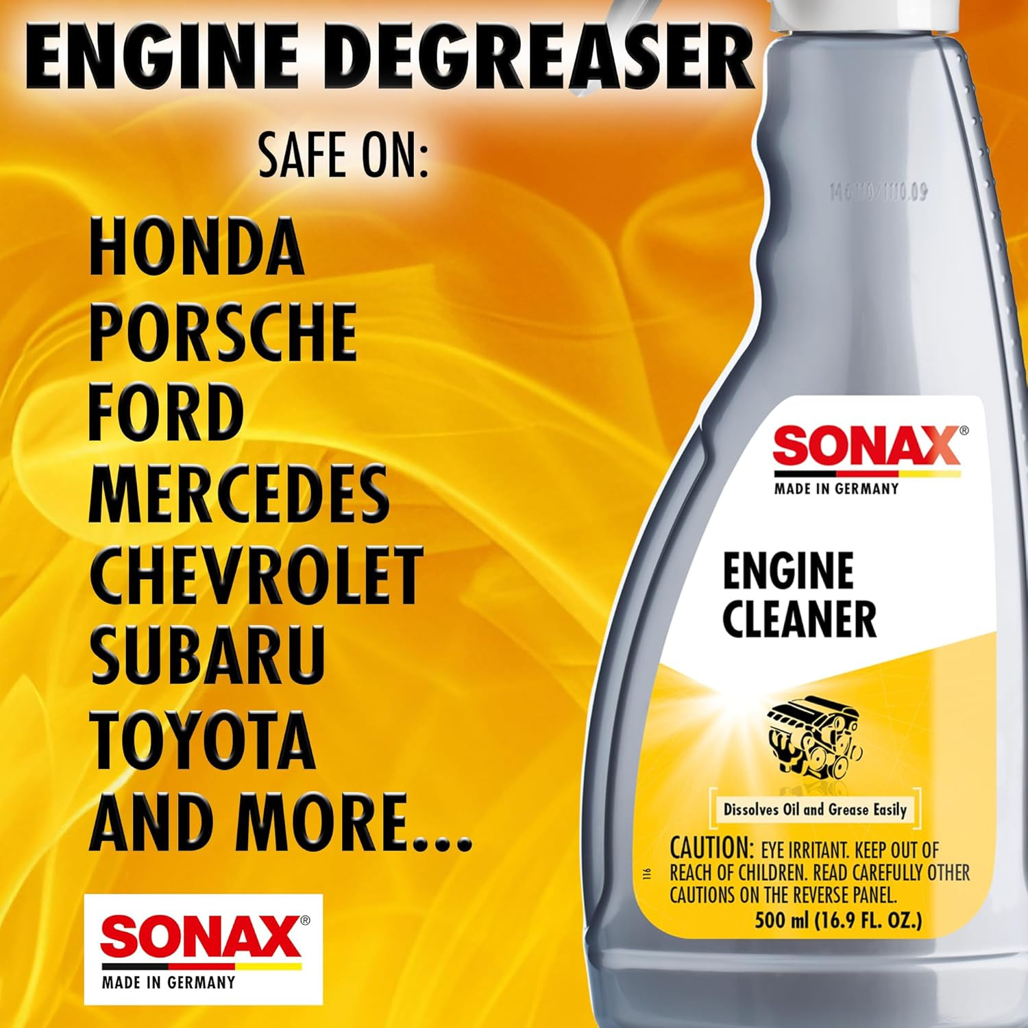 SONAX Engine Cleaner & Degreaser, Powerful Oil/Grease Remover, 500ml – 543200