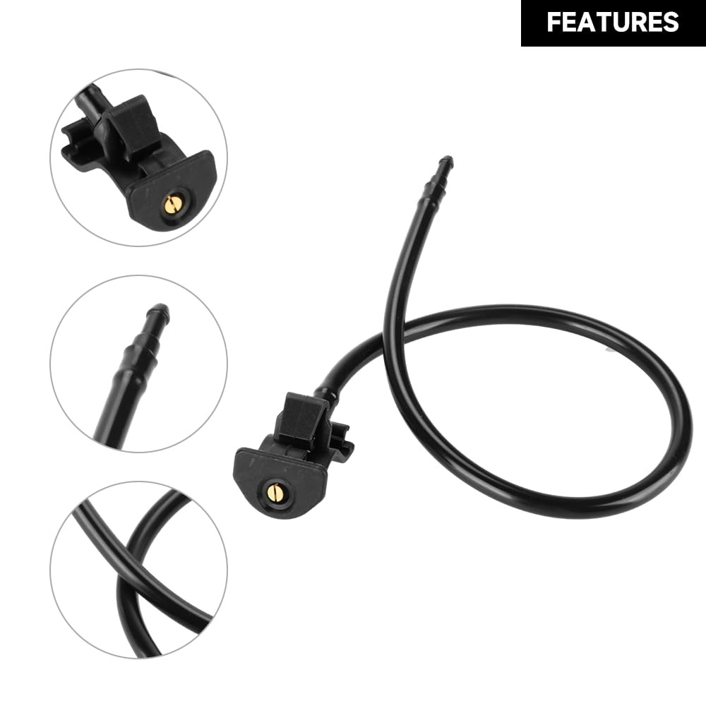 A Front Windshield Washer Nozzles Spray Jet 7.87 x 7.08 x 0.78 inches, Black