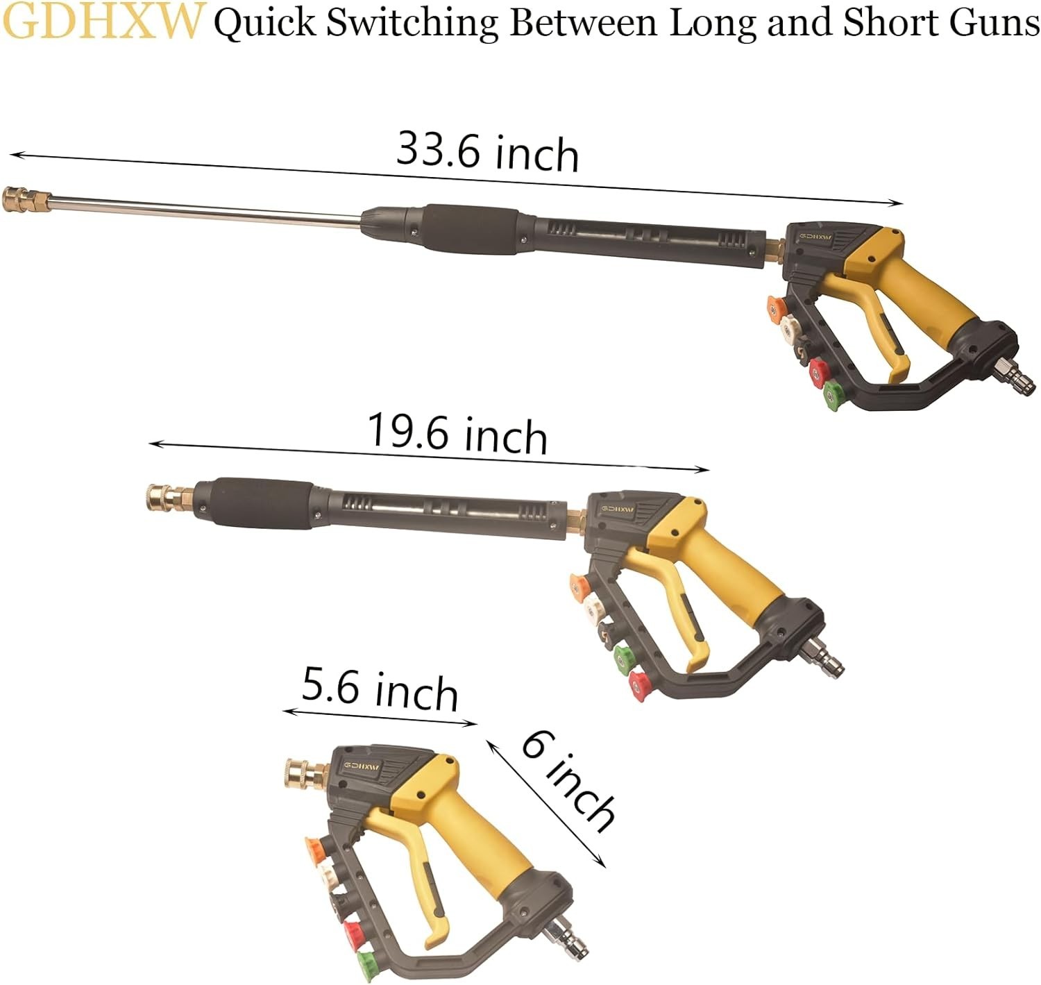 High Power Washer Gun,Adjustable Pressure Washer Gun with Extension Wand,Quic…