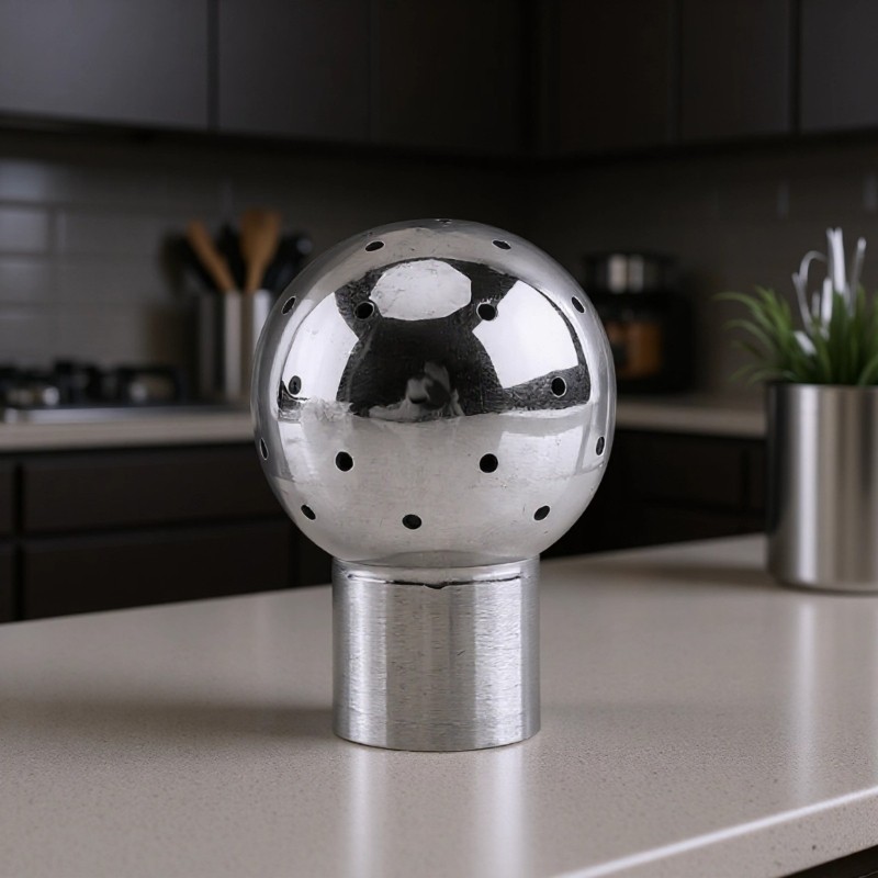 Smooth Surfaces Steel Cleaning Nozzle Sprayer Ball With Fixed Internal Thread
