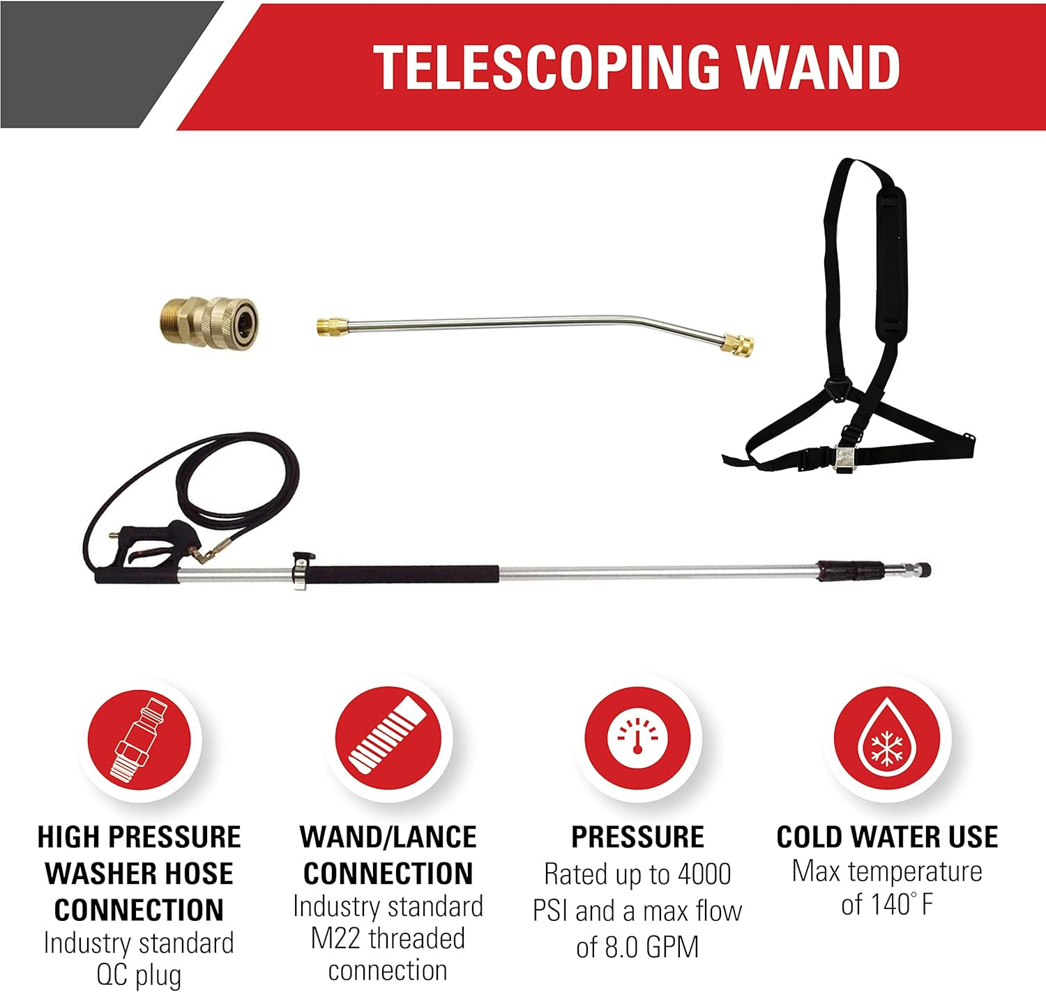Simpson Cleaning Telescoping Extension Wand for Gas and Electric Pressure Washe