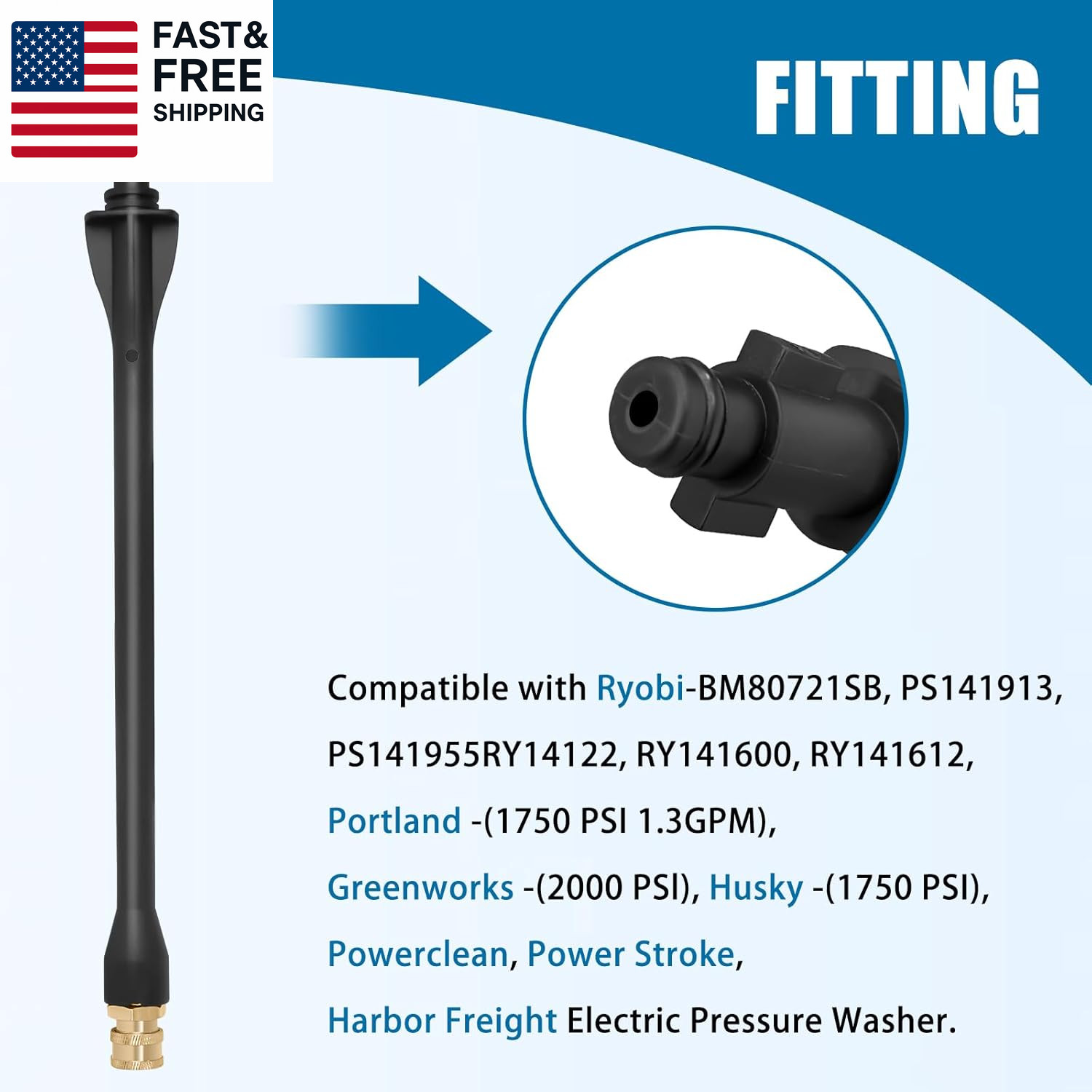 Pressure Washer Wand 308494075 for Ryobi, Portland, Husky Pressure Washer Gun, 2