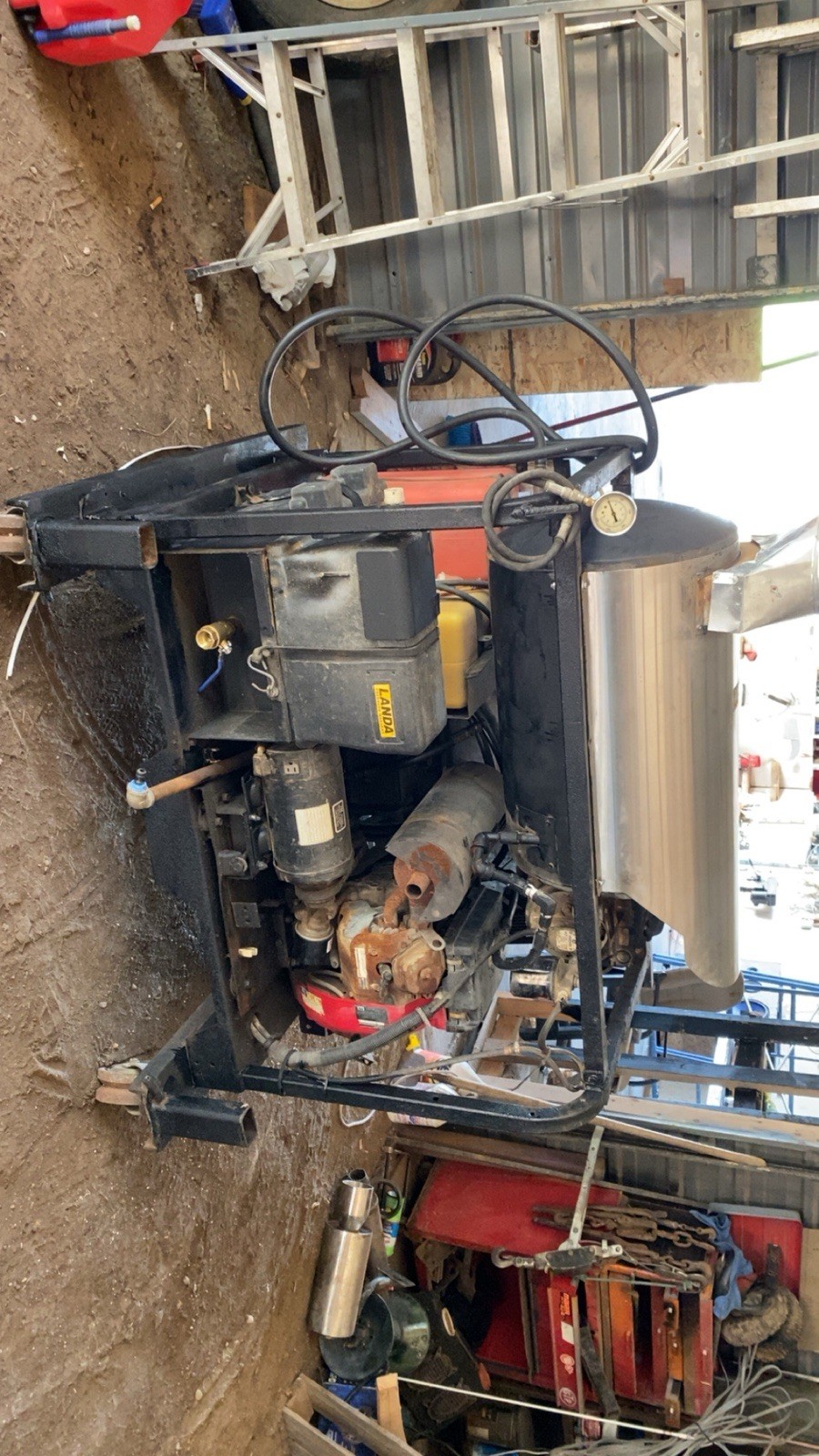 Landa Hot Water Pressure Washer/ Steamer Skid Unit Including 2-100’ 6000psi Hose