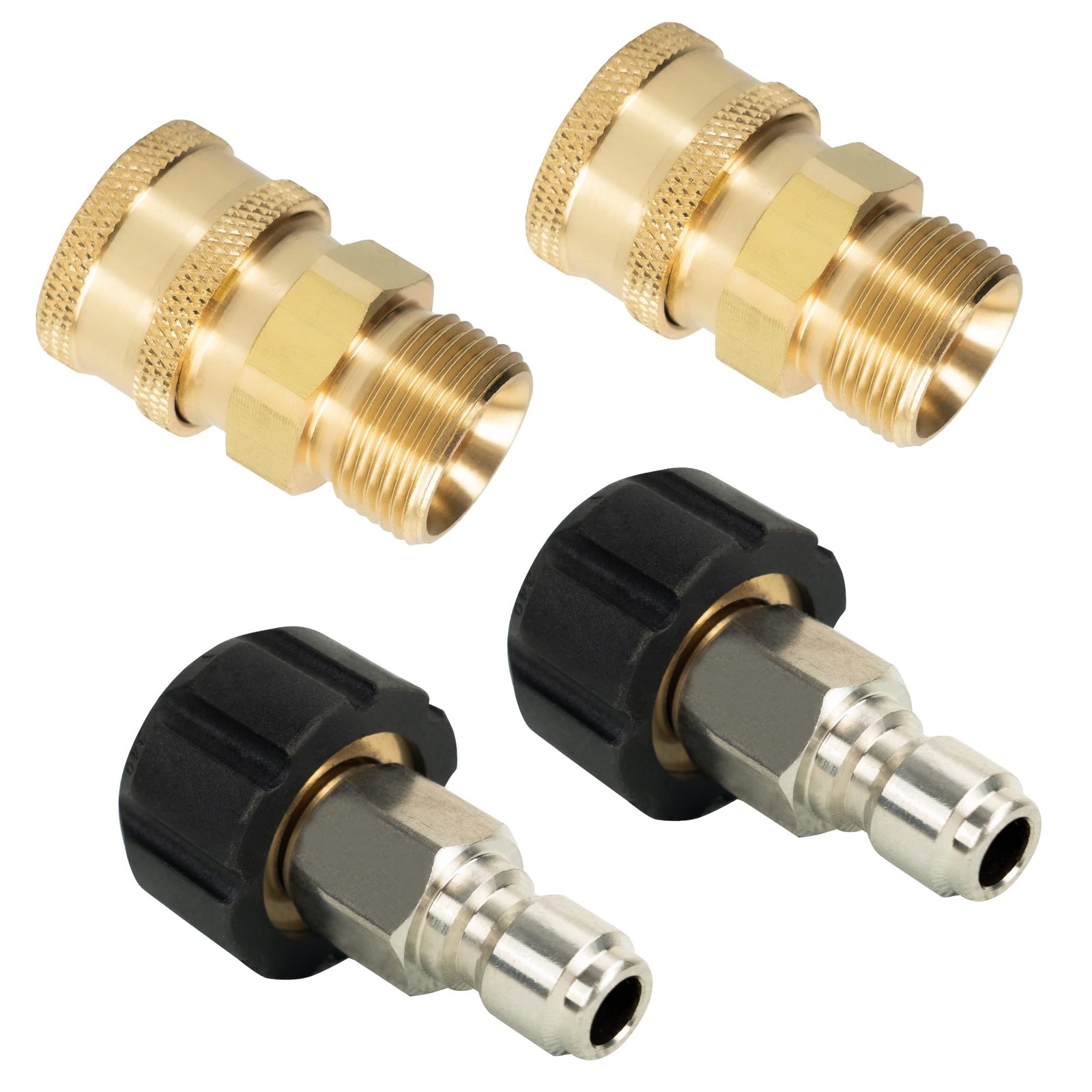 4 Pack Pressure Washer Quick Connect Kit, Quick Disconnect Kit, Metric M22 14…