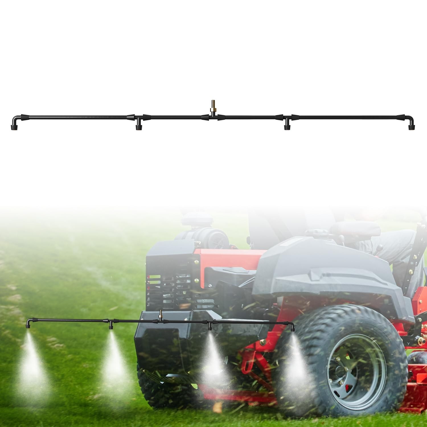 Boom Sprayer Wand with 4 Nozzles Extension Spray Bar for Garden Black New