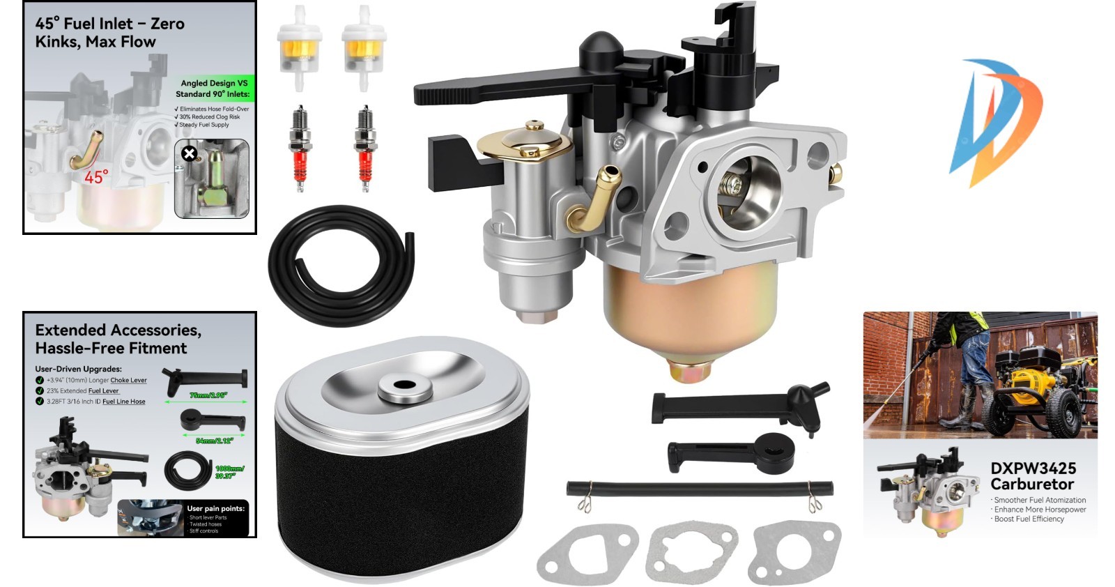 Efficient Replacement Carb Kit for 3400 PSI Pressure Washers – Smooth Operation