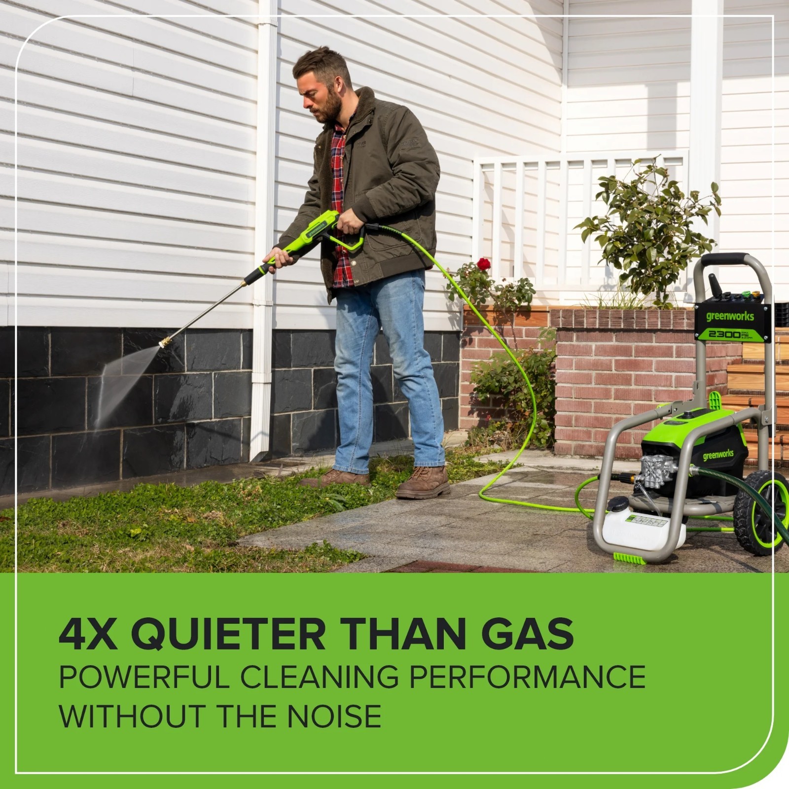 Greenworks 2300 PSI Electric Pressure Washer(Gen2) 35Ft Cord 25Ft Hose 5 Nozzles