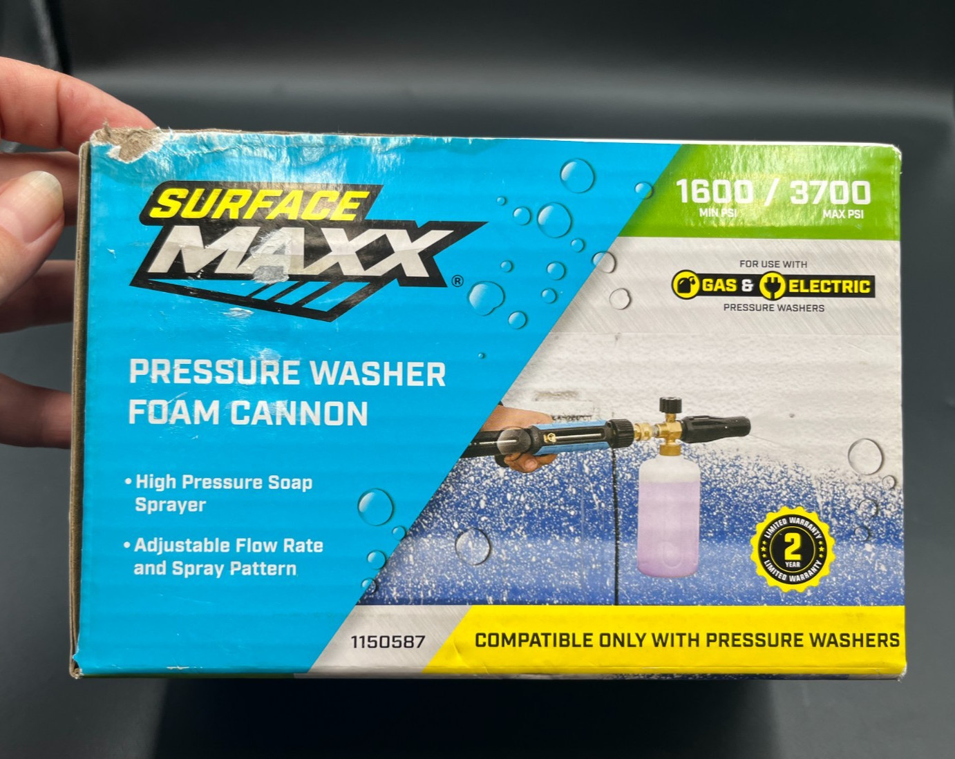 Surface Maxx Foam Cannon 3700 PSI Max – High Pressure Car Wash Soap Sprayer NIB