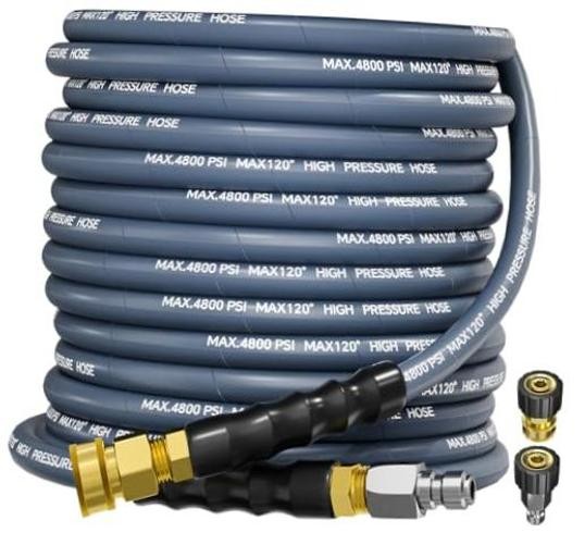3/8″ 4800PSI Pressure Washer Hose with Swivel Quick Connect for 50FT Blue