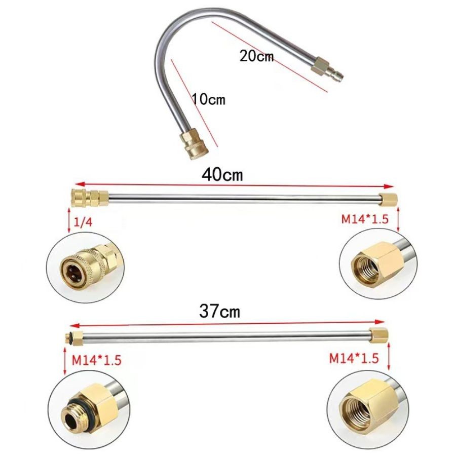 4000PSI High Pressure Washer Extension Wand Telescopic Lance With Spray Nozzle