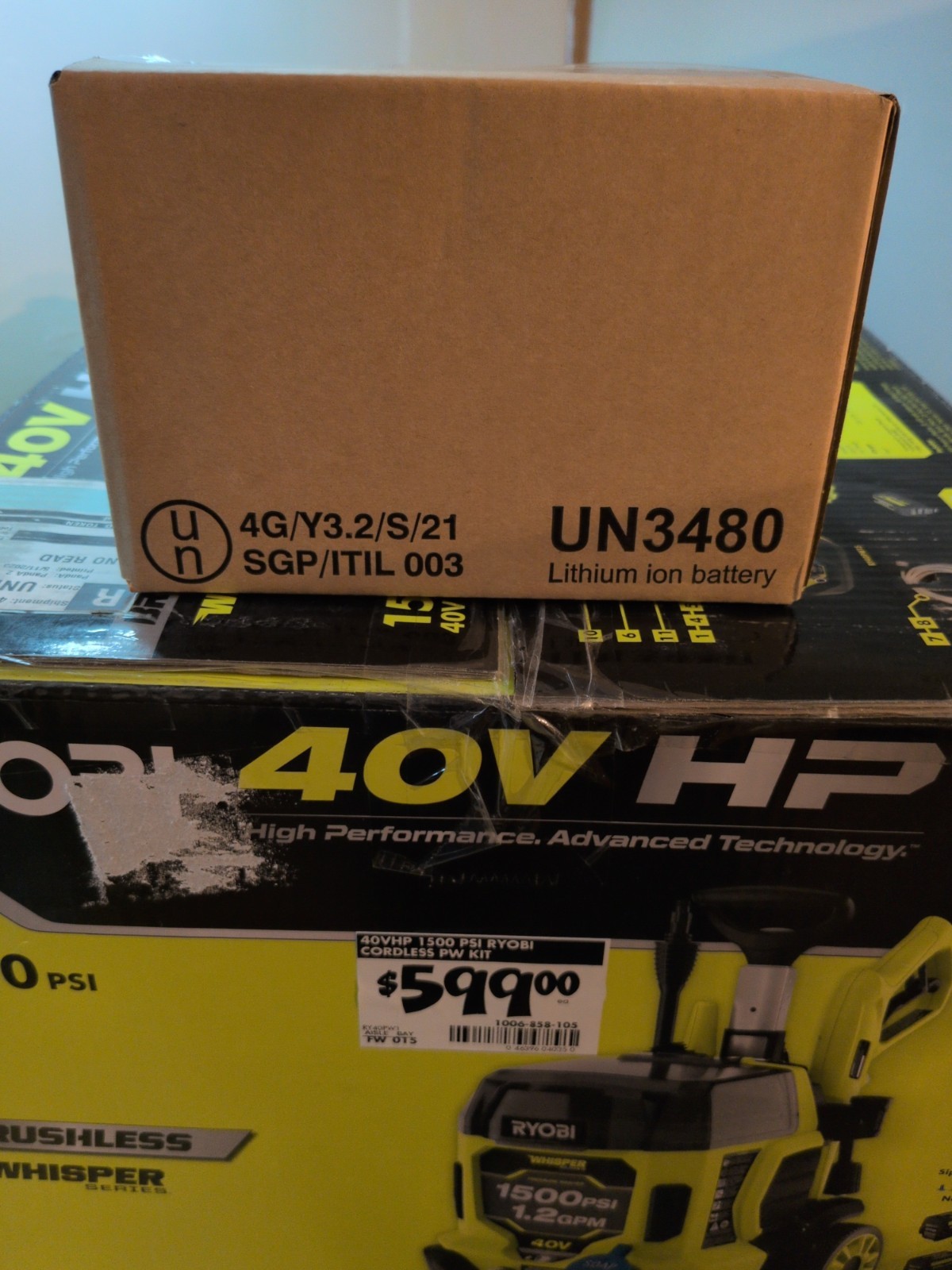 NEW RYOBI 40V HP Brushless Pressure Washer 1500 PSI 1Cold Water Kit 2 Batteries
