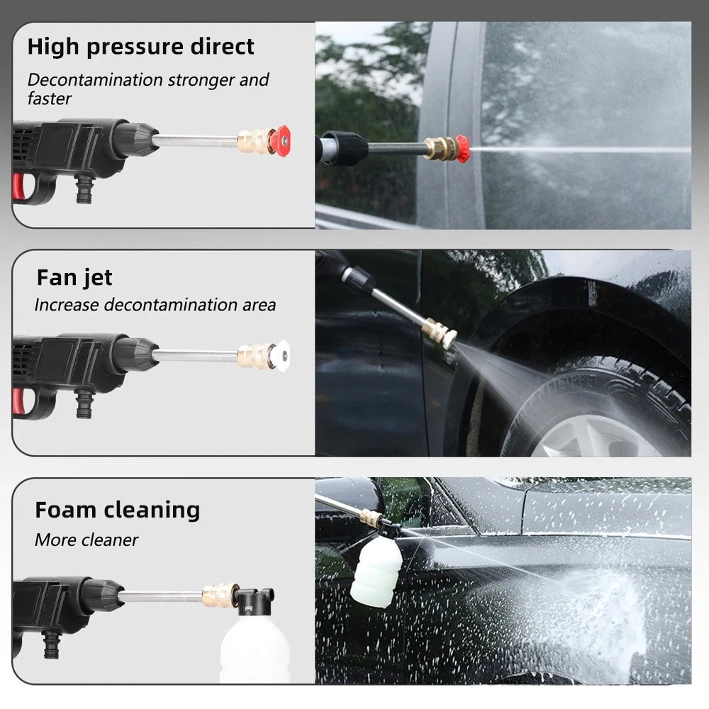2 Battery Cordless Portable Car High Pressure Washer Jet Water Wash Cleaner Gun