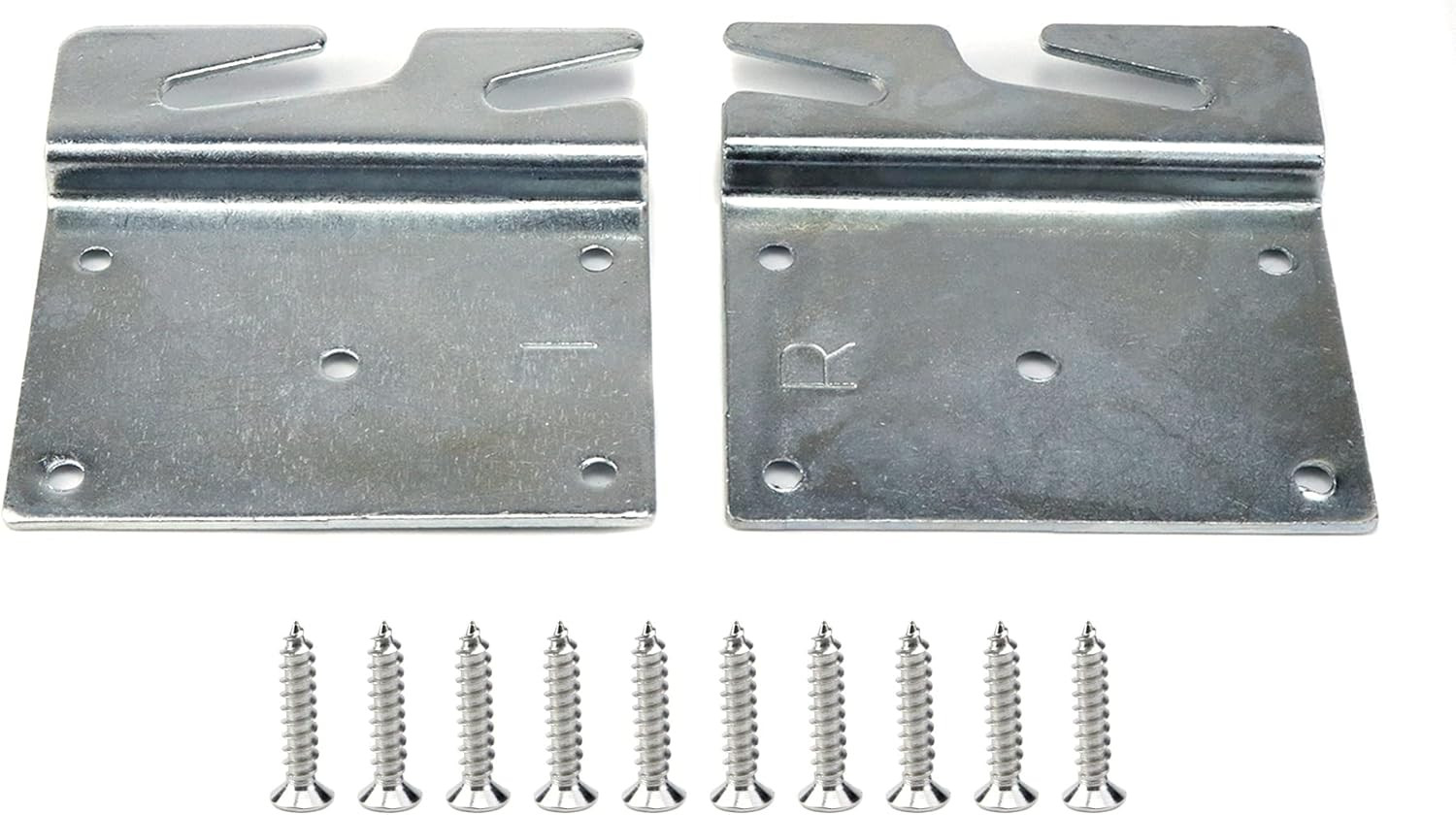 4 PCS Heavy Duty Wood Bed Rail Hook Plates with Screws for Headboard & Footboard
