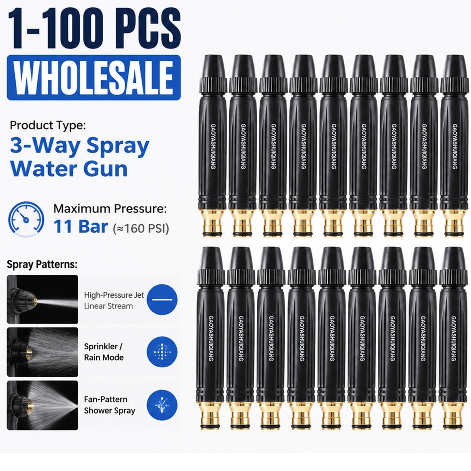 High Pressure Hose Nozzle Water Gun for Car Wash Garden Pressure Booster Lot