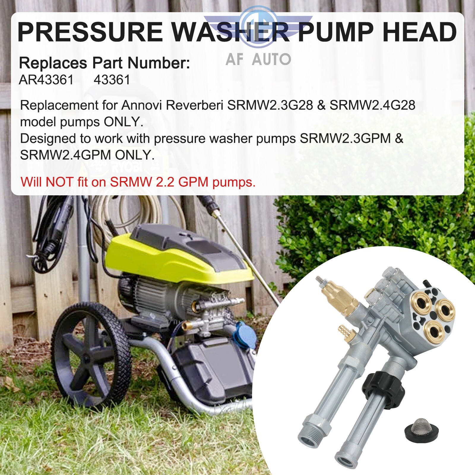 Complete Pump Head Fit For SRMW2.3G28 & SRMW2.4G28 Model Pumps Only