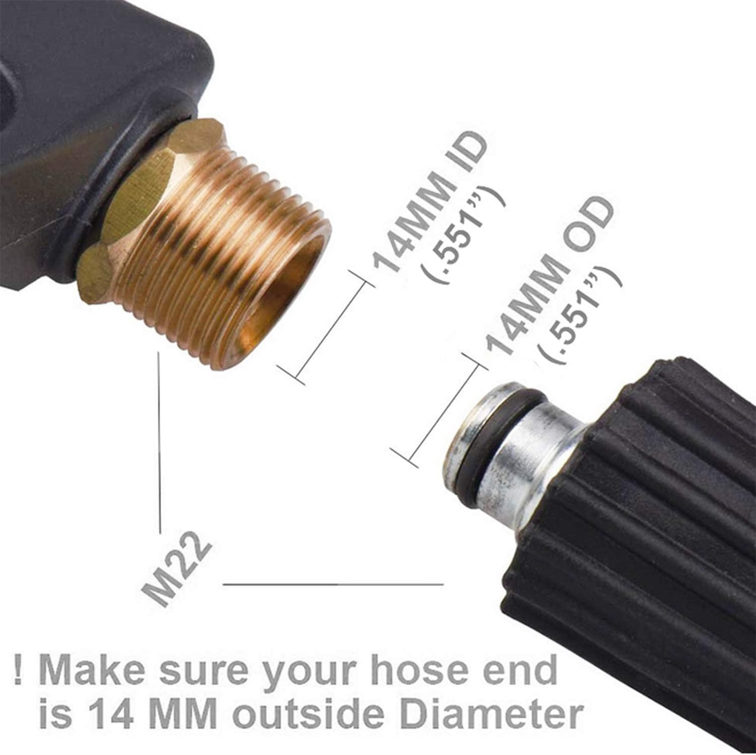 1/4″ High Pressure Washer Gun Spray Nozzle Tip Car Wash Foam Short Wand 3000 PSI