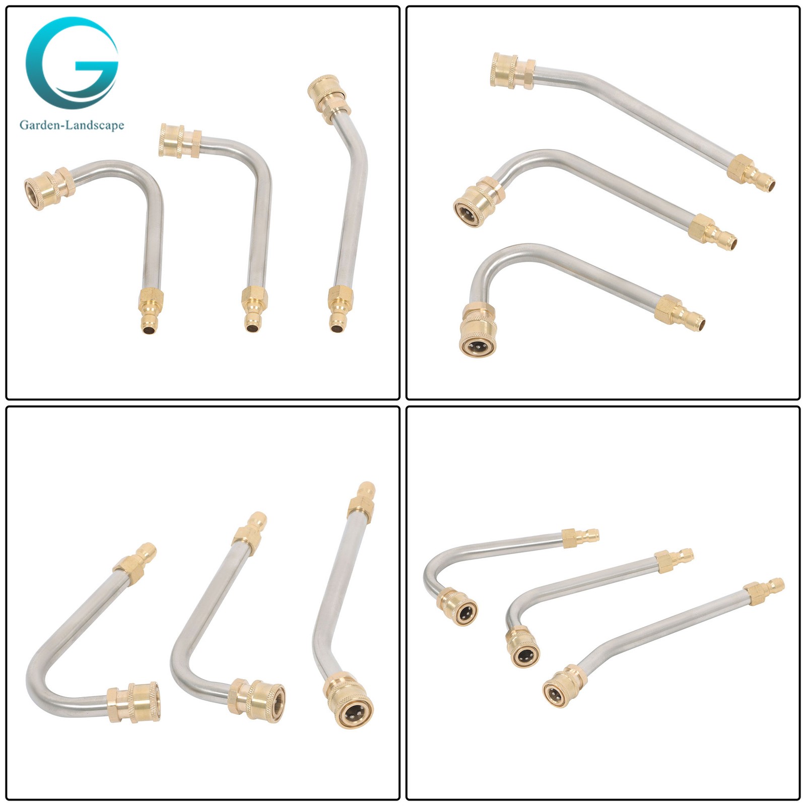 9 Pack Water Gun Extension Rod Set 1/4 Inch Quick Connect 4000 Psi High Pressure