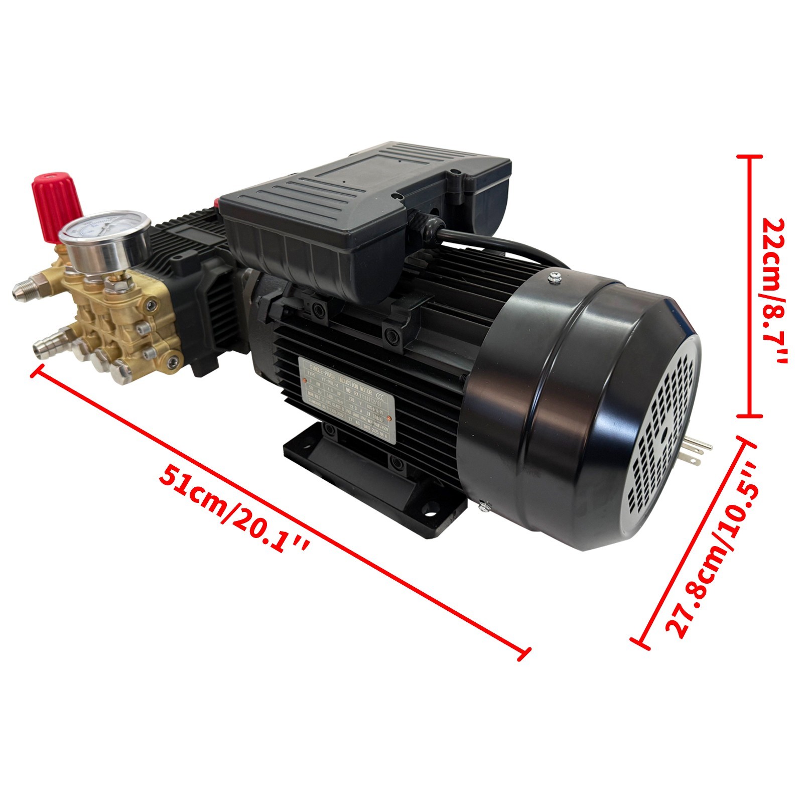 220V 2500W High Pressure Car Washer 120bar 13-15L/min Electric Cleaning Pump