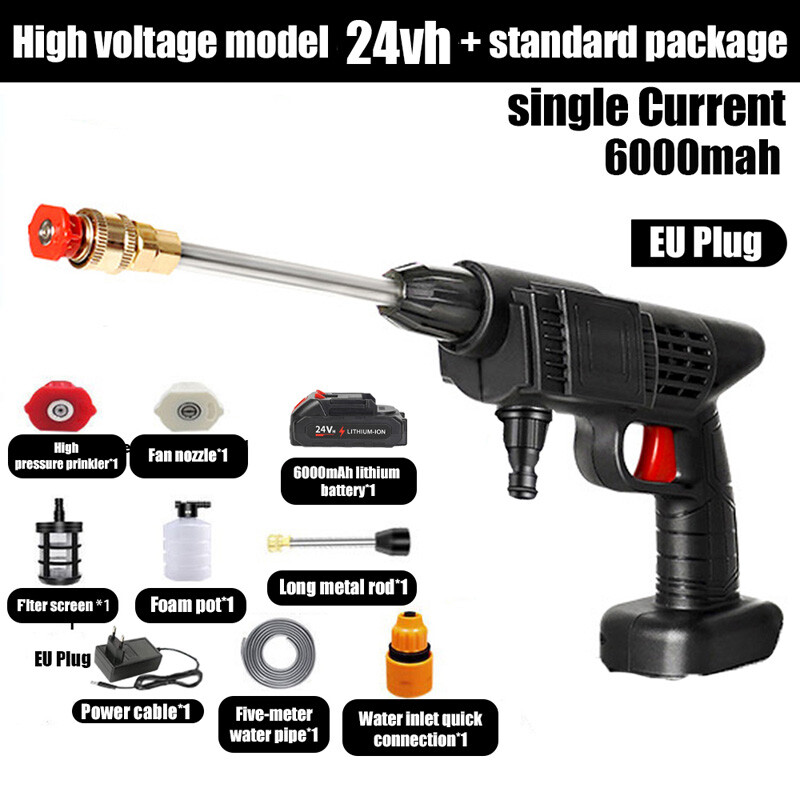 Cordless Electric High Pressure Car Washer Sprayer With Battery Cleaner Tool