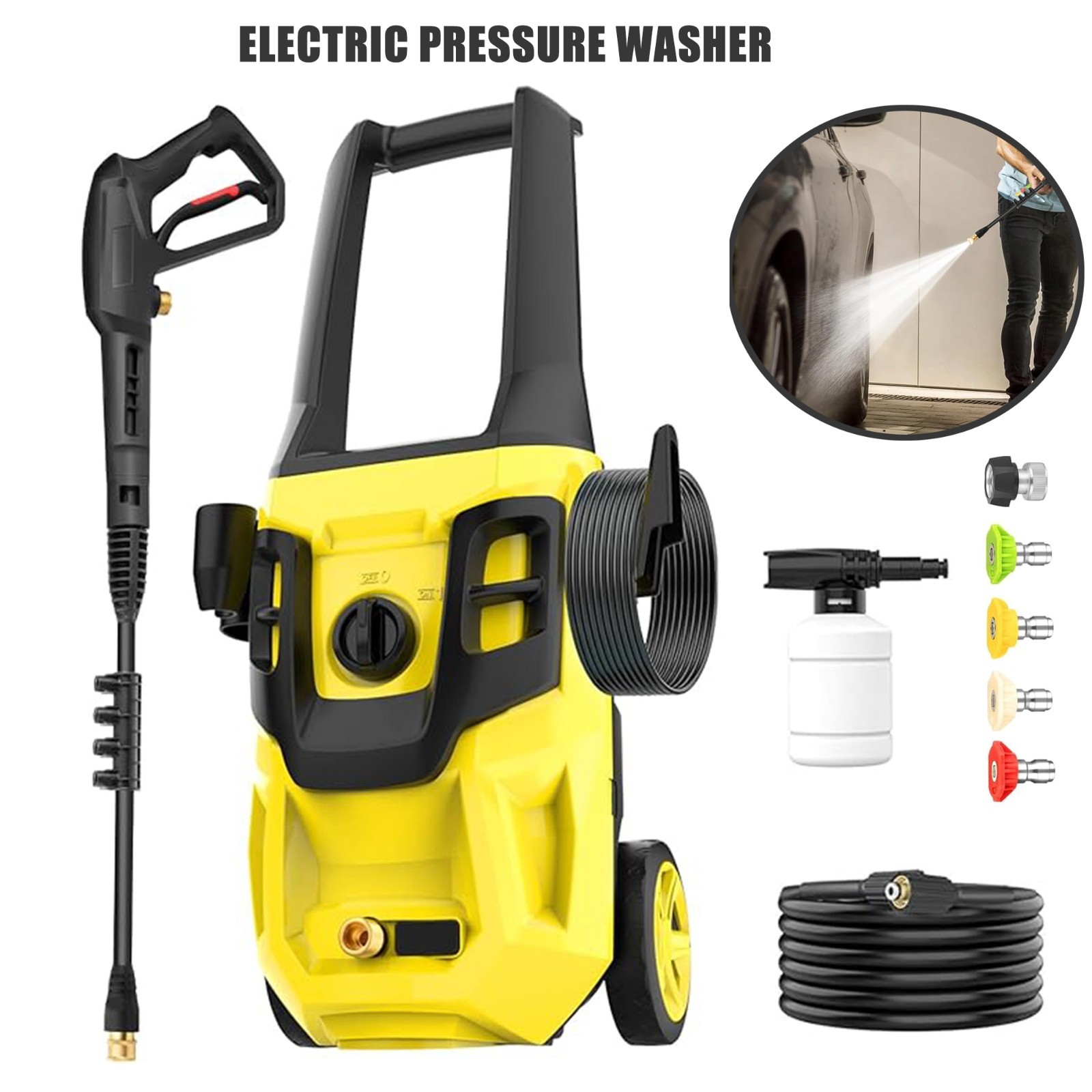 AcquaX Electric Pressure Washer 3800PSI 2GPM Power Washer Cold Water Yellow New