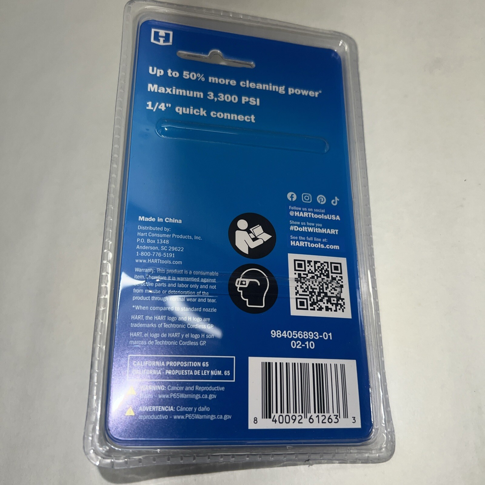NEW Hart HW31TN01 Turbo Nozzle 3300 Max Psi for Pressure Wash