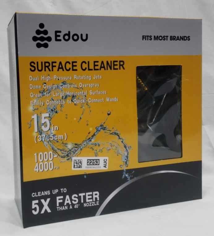 EDOU 15-Inch Pressure Washer Surface Cleaner with Wheels – 4,000 PSI Power Washe