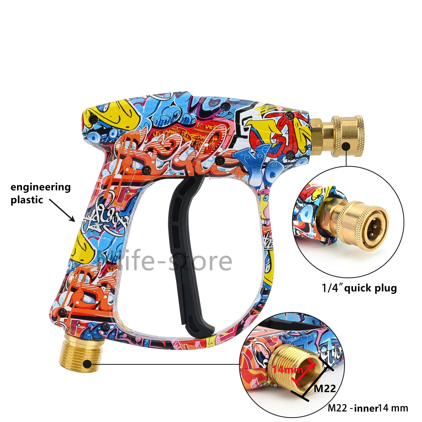 Plus 1/4″ Snow Foam Cannon+High Pressure Washer Gun Soap Lance Spray Quick Tips