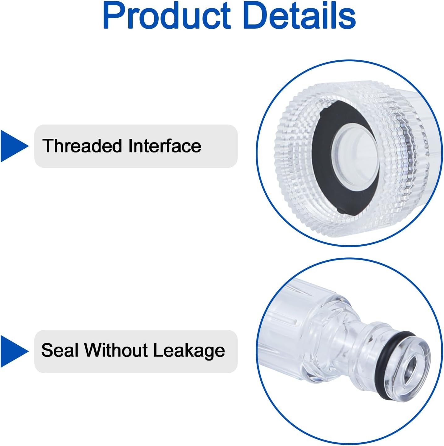 6 Pack Pressure Washer Water Inlet Filter 3/4 Inch Garden Hose Adapter Clear Fit