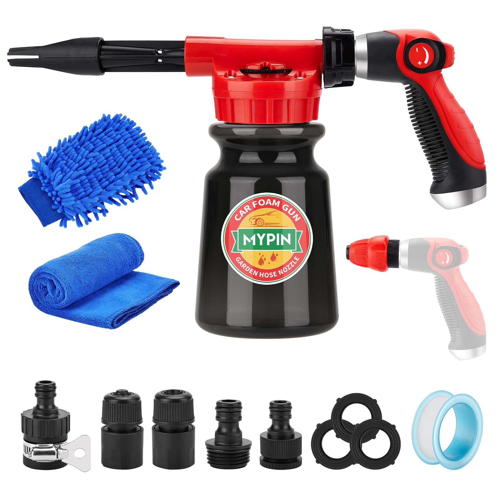 Kit De Pistola De Espuma 16 En 1 Con Conector Rapido Para Manguera Lujo