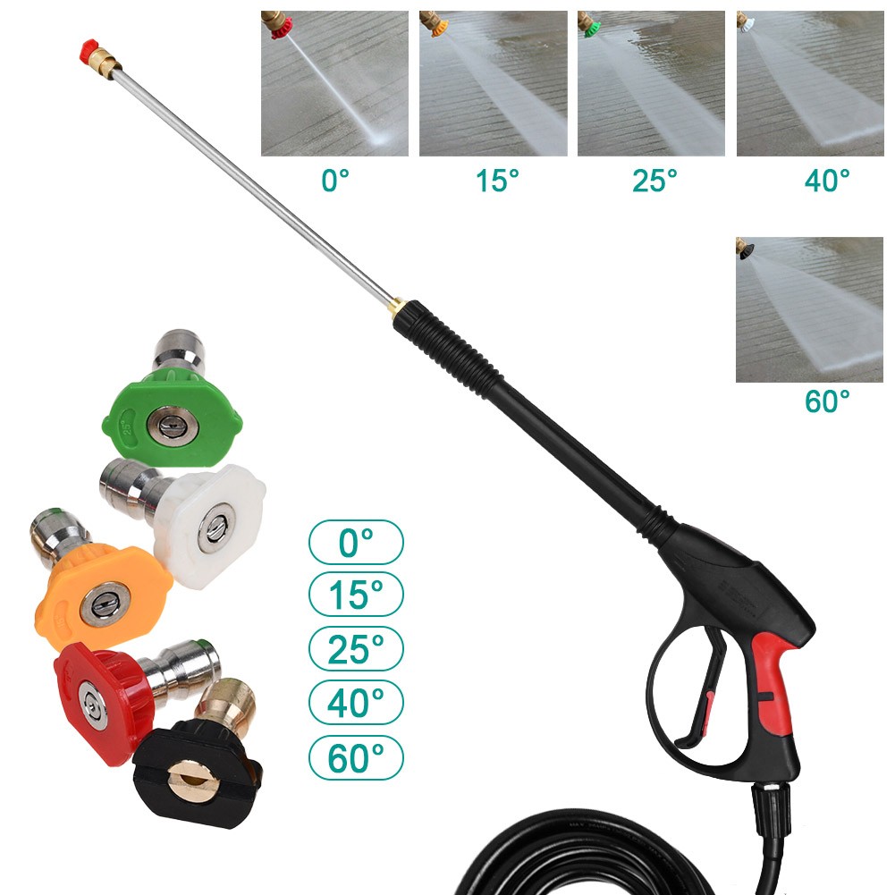 High-Pressure 4000PSI Car Power Washer Gun Spray Wand Lance Nozzle+7.6M Hose Kit