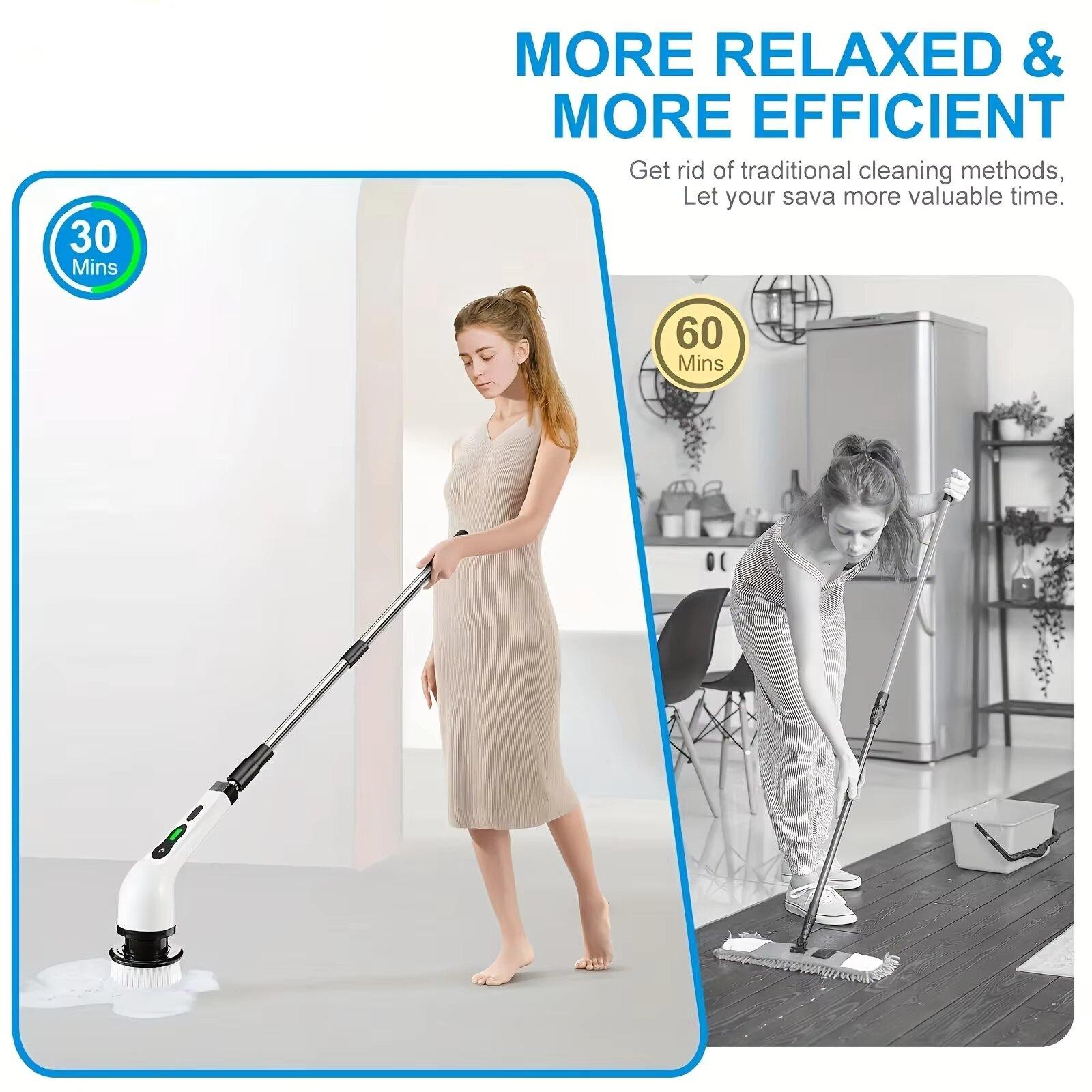 Electric Cleaning Brush 2-gear Electric Rotary Floor Scrubber Wireless Cordless