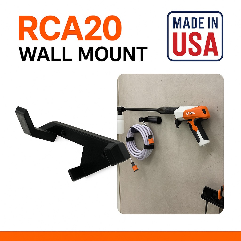 3D Printed STIHL RCA20 Pressure Washer Wall Mount with Hose Holder