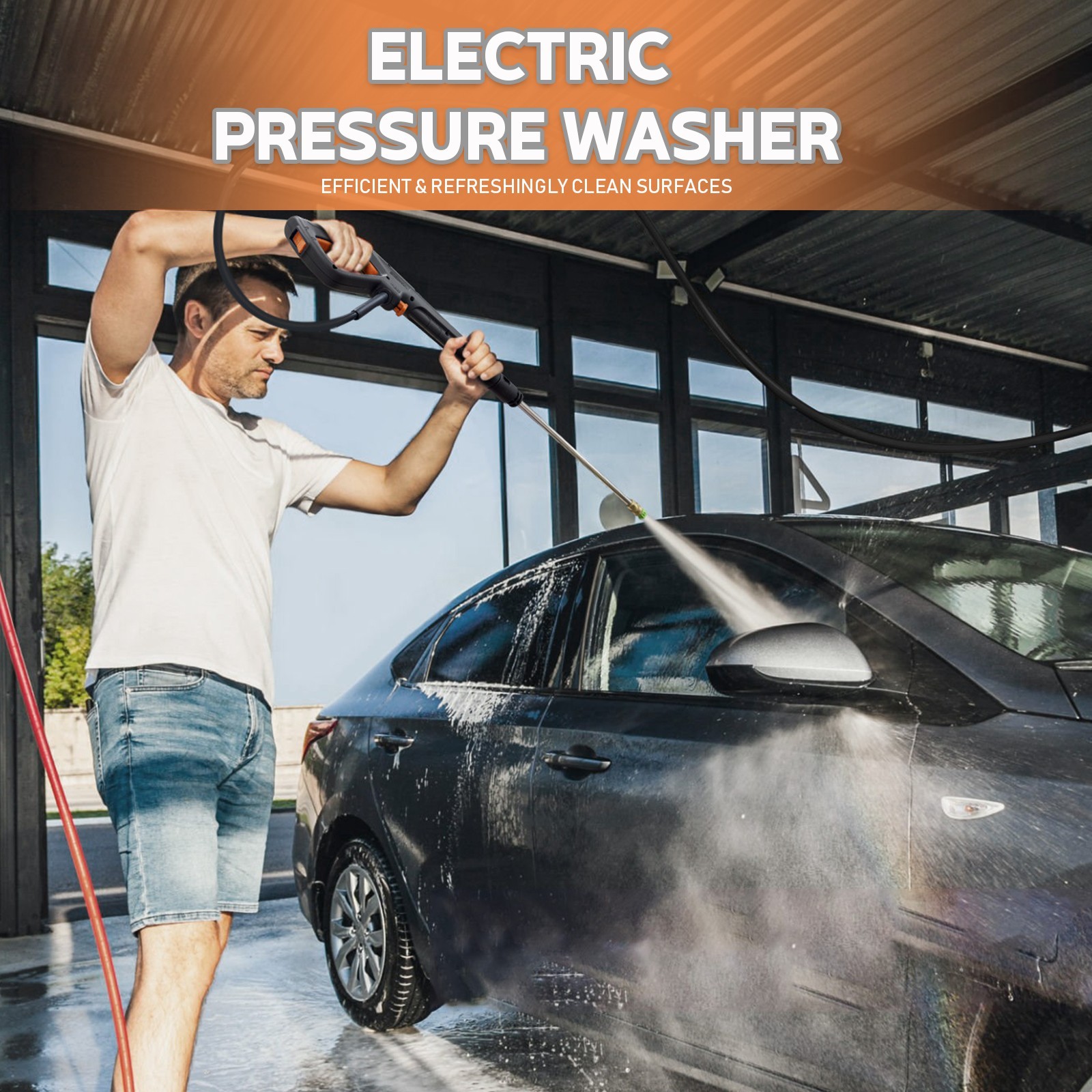 Pressure Washer 4200PSI 2.0GPM, High-Pressure Cleaning, Steel Lance, for Home