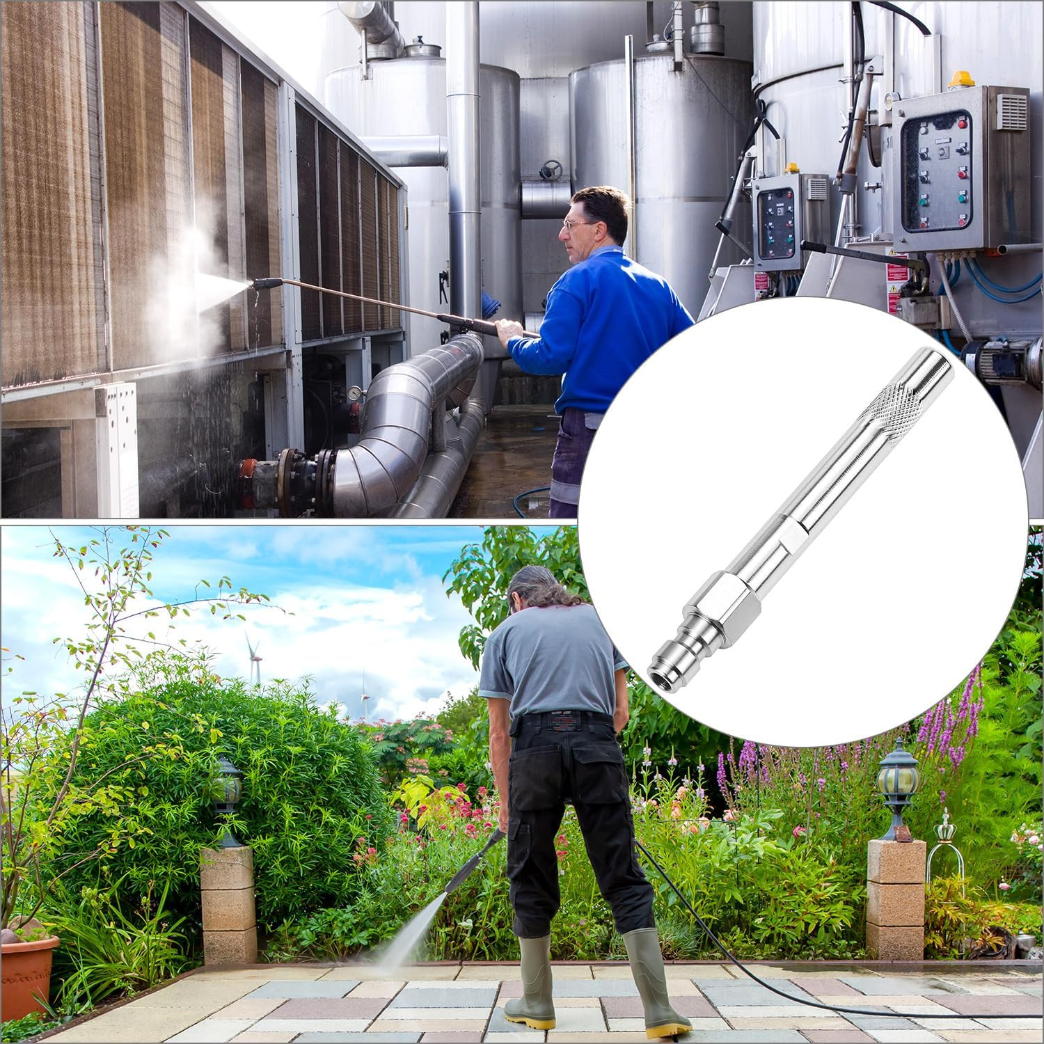 Pressure Washer Long Range Chemical Nozzle, Stainless Steel Shooter Tip with 1/4