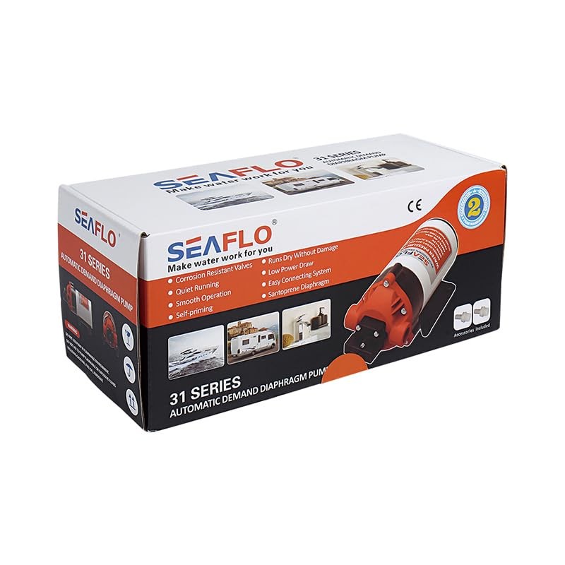 SEAFLO 12V 1.5 GPM 200 PSI 31-Series DC Diaphragm Pump – Self-Priming High-Pr…