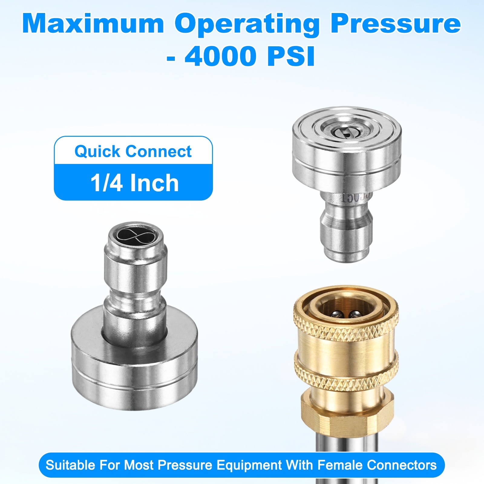 1-Pack 15 Degrees Pressure Washer Nozzle Tips, 1/4 Inch Quick Connect, 1.400mm