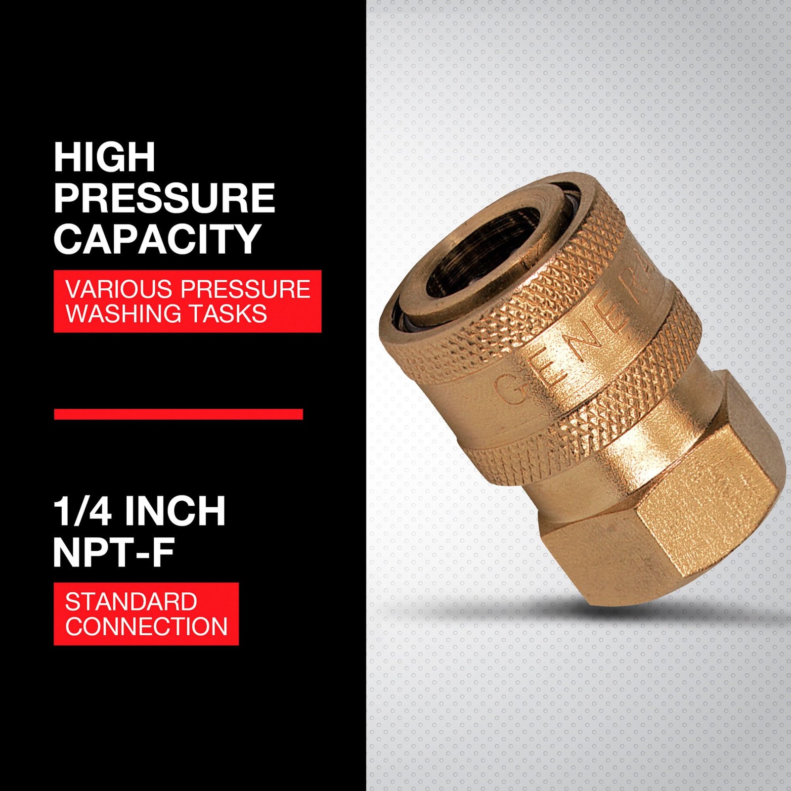 NorthStar Pressure Washer Quick Coupler, 1/4in. NPT-F, 5200 PSI, 6 GPM, Brass