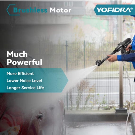 Yofidra 200Bar Brushless High Pressure Car Washer Water Gun 6 IN 1