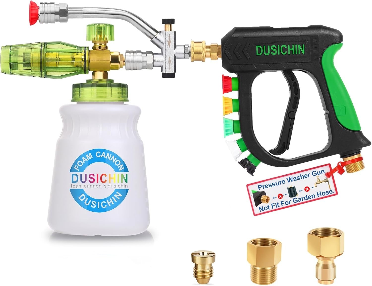 High-Pressure Foam Cannon Kit with Five Tips – Instant Power Cleaning Solution