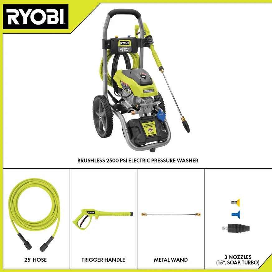 RYOBI 2500PSI 1.2GPM Electric Pressure Washer RY142500