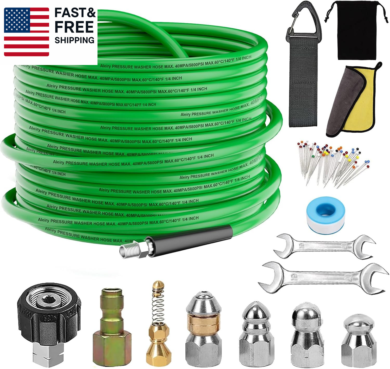 Sewer Jetter Kit for Pressure Washer,Water Jet Drain Cleaning Hose with Corner