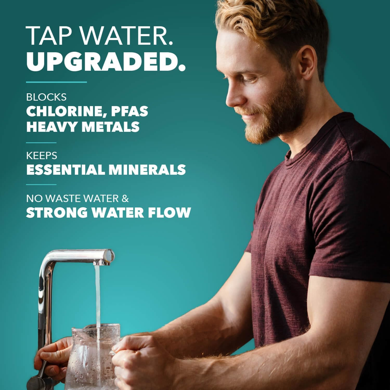 under Sink Water Filter for Sink Faucet, 10K Gallons or 1 Year Filtration Life,