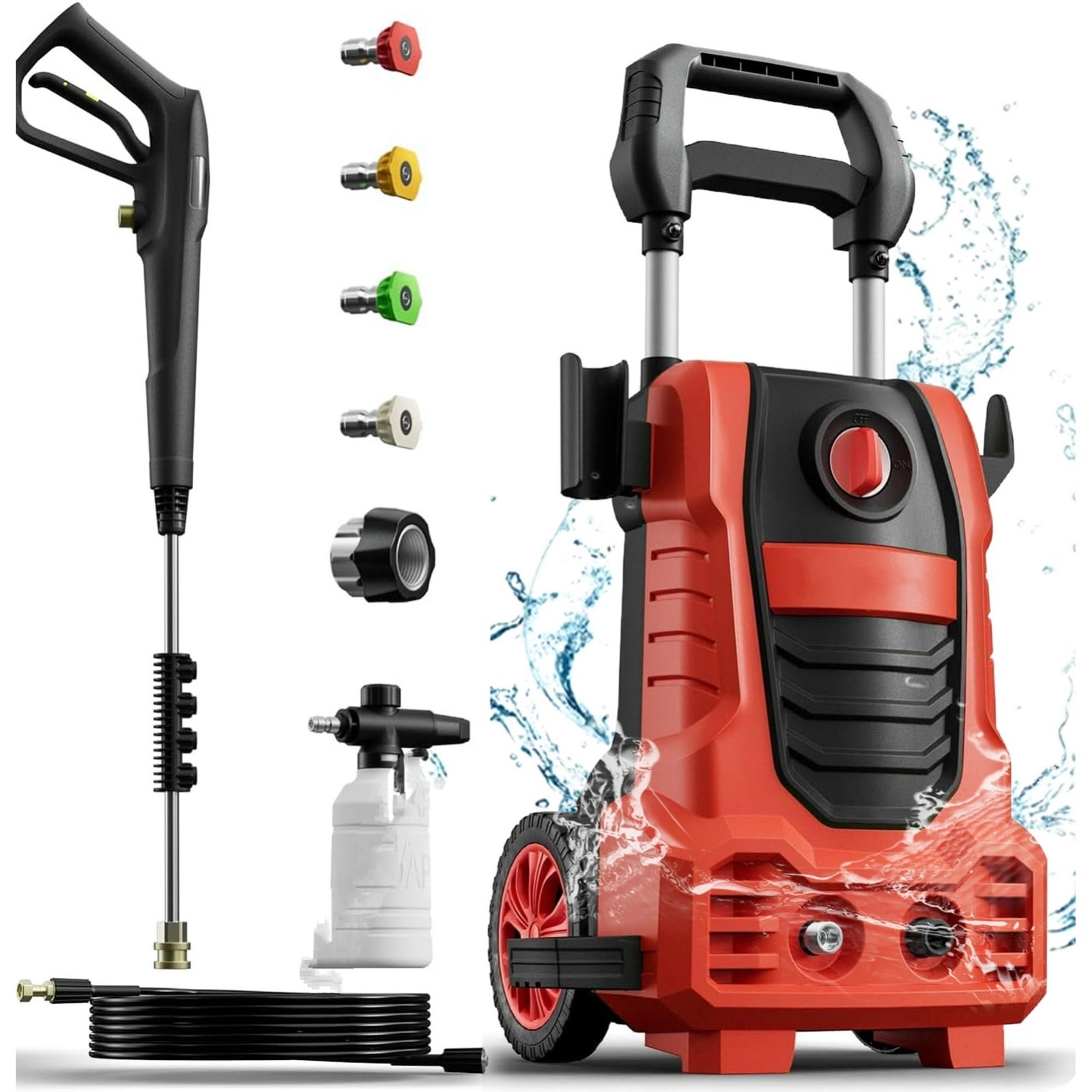 New — Electric Pressure Washer, 26 FT Hose Pressure Cleaner 2030 PSI – Red