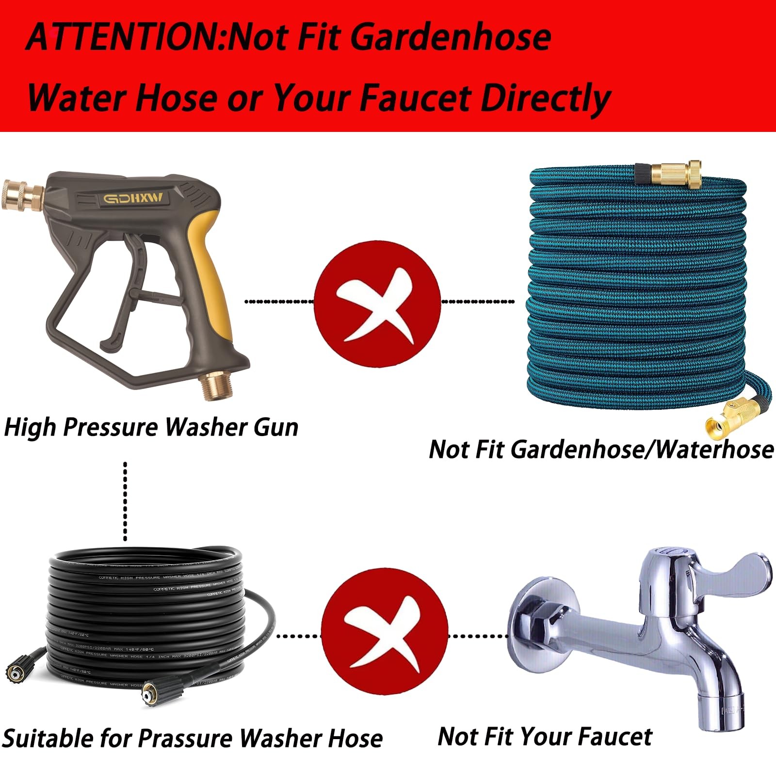 X 887 High Pressure Washer Gun with Foam Cannon 2 Adapter 7 Pressure Washer
