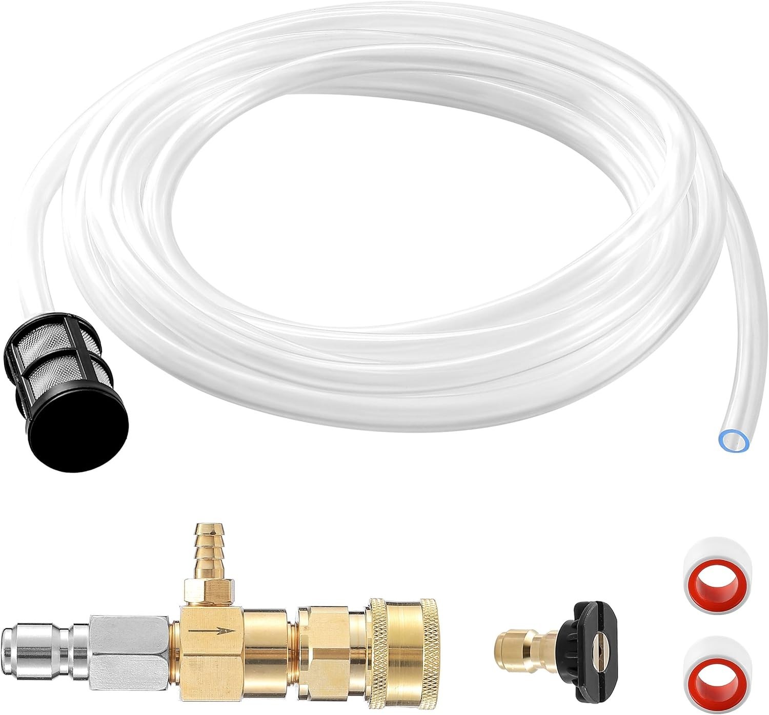 Downstream Injector for Pressure Washer, Fixed Chemical Injector Kit with 3/8…