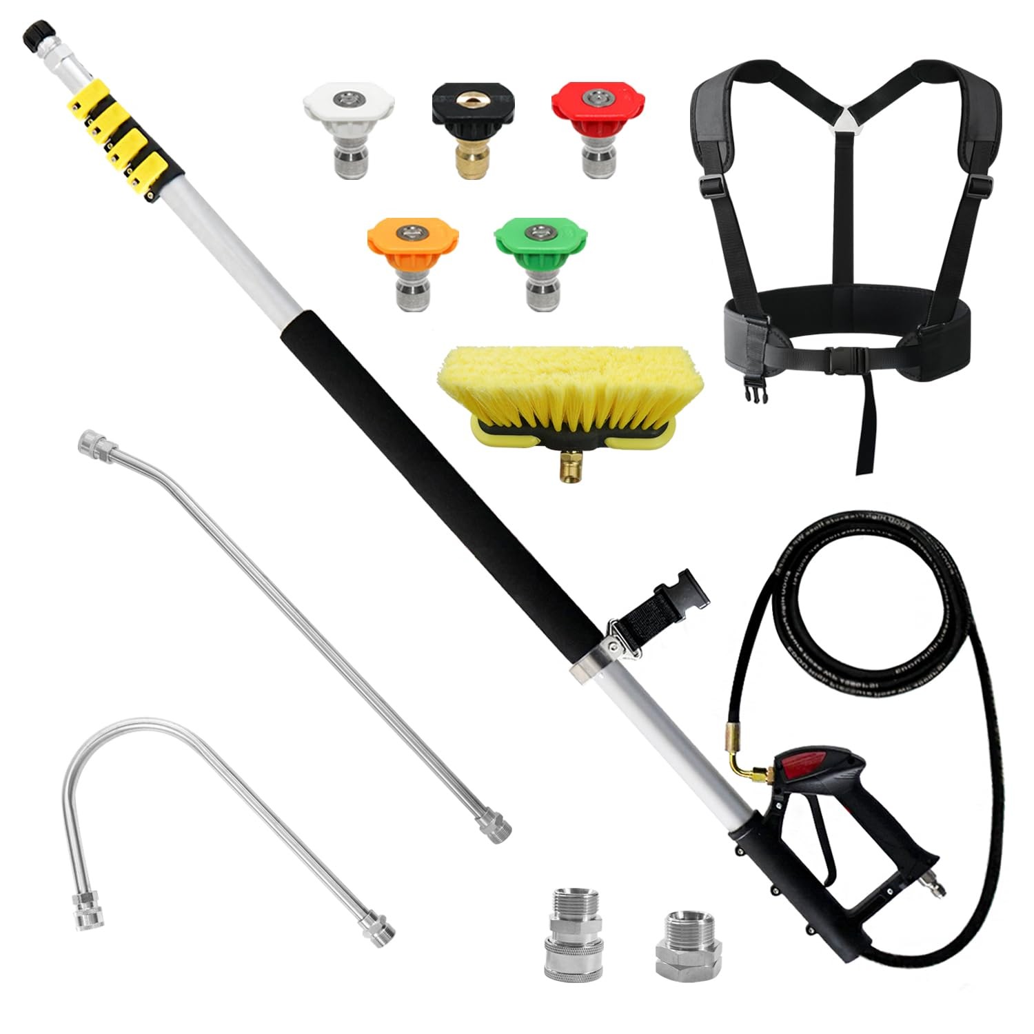 Aluminum 24 FT Telescoping Pressure Washer Wand with Pressure Washer Extensio…