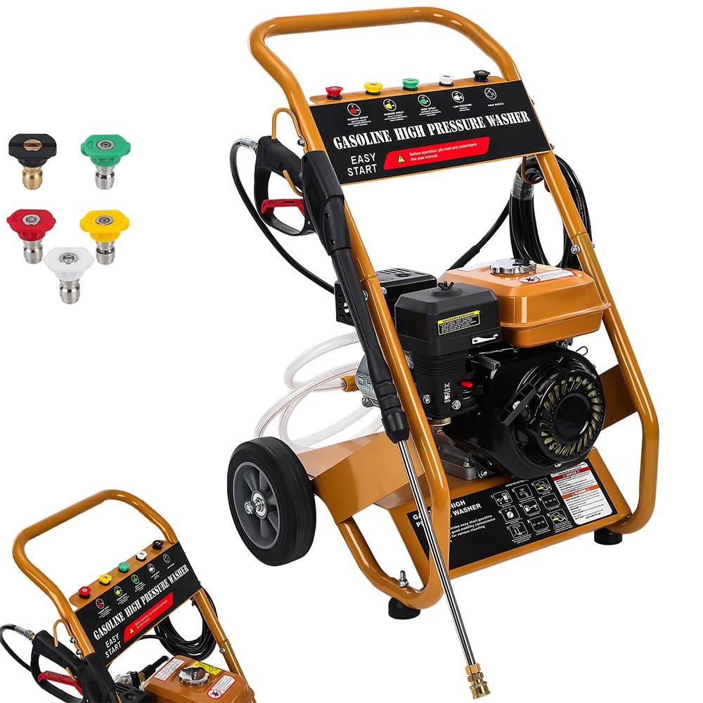 Gas Pressure Washer Gas Powered Washer 3950 PSI 2.6 GPM 212cc With 5 Nozzles