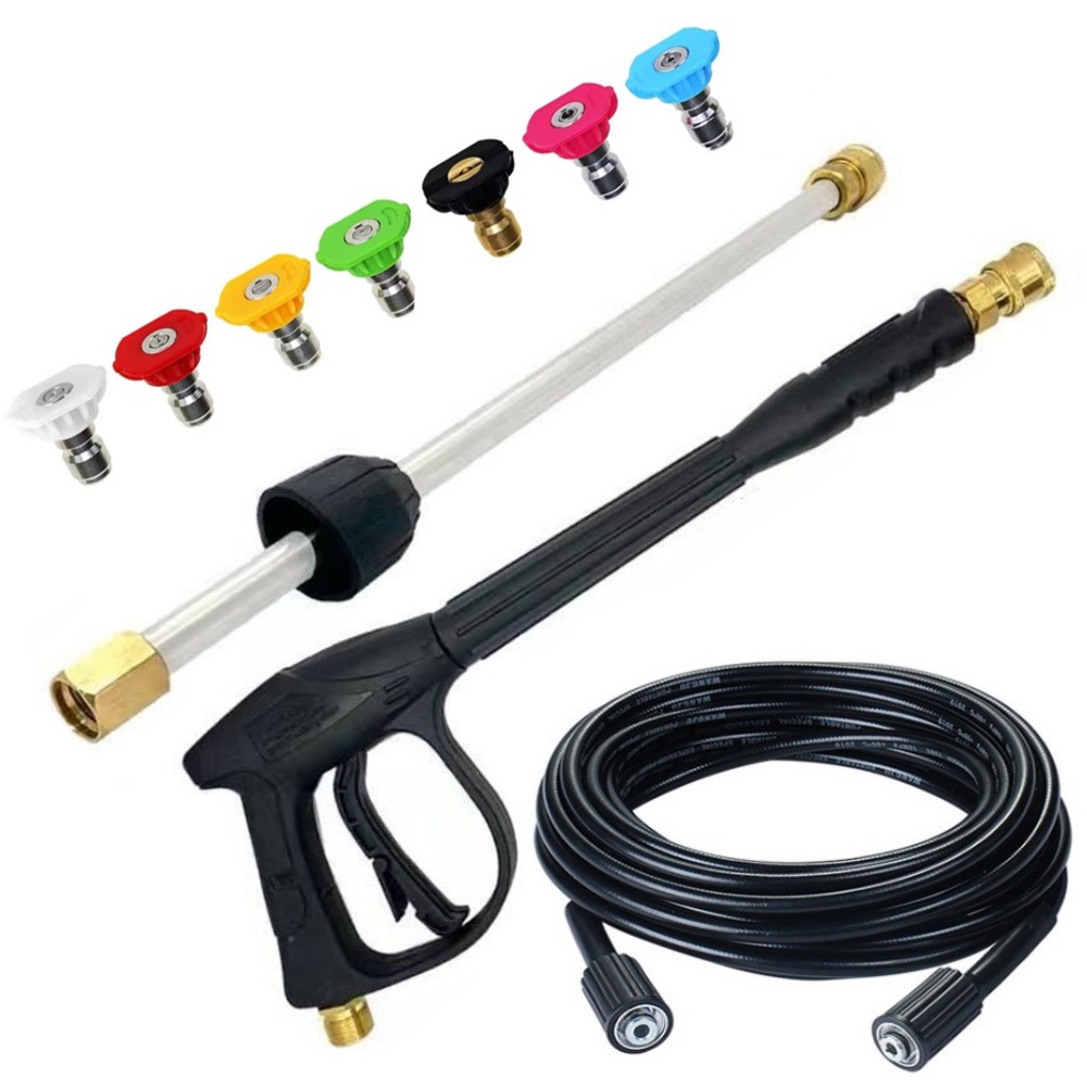 High Pressure 5800PSI Car Power Washer Gun Spray Wand Lance Nozzle and Hose Kit