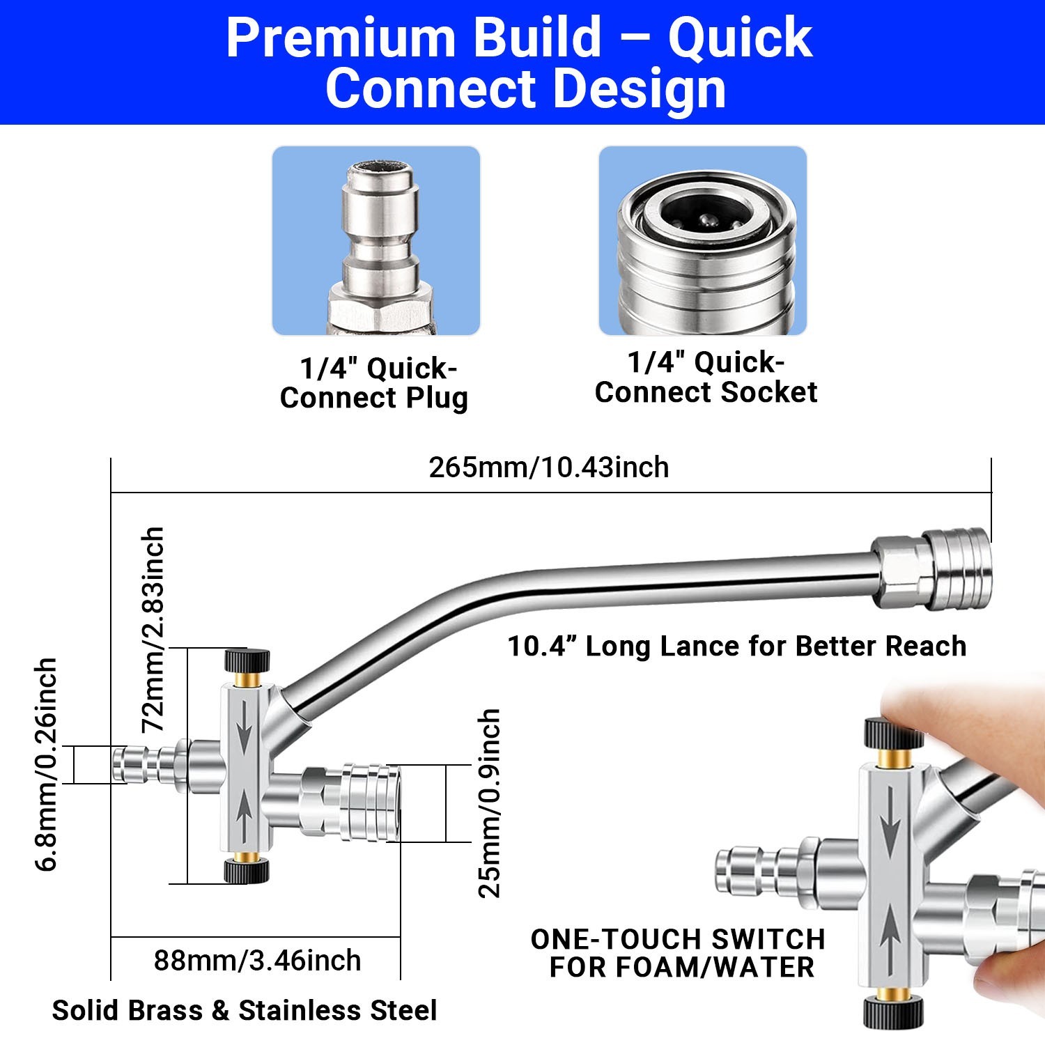 ProDetail Dual Kit – Foam Cannon & Spray Nozzle Quick Switch Adapter 4000PSI